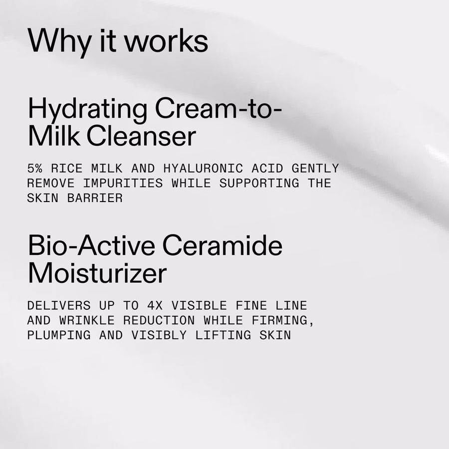 Basic Skincare Routine Set - Ceramide Moisturizer & Rice Milk Cleanser | INKEY