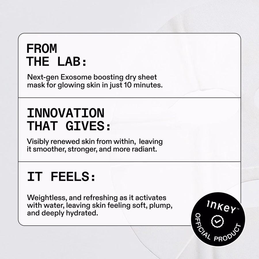 Exosome Glass Skin Mask for Instant Glow | Dry Sheet Mask | The INKEY List UK